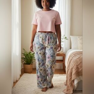 Life Is good Floral Sleep pants XL Pastel Colors Flowers